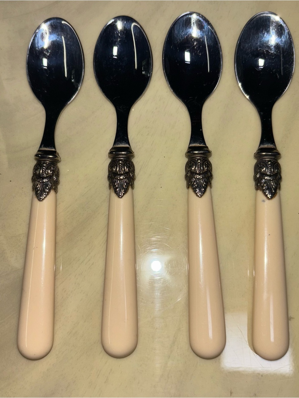 (4) INOX 18/10 ITALY NAPOLEON IVORY 5” SPOONS
